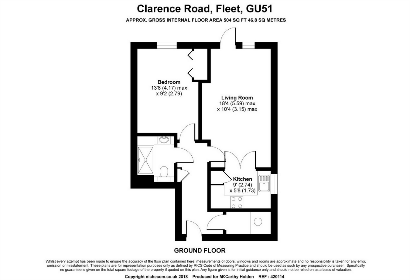 1 Bedrooms Flat for sale in Clarence Road, Fleet GU51