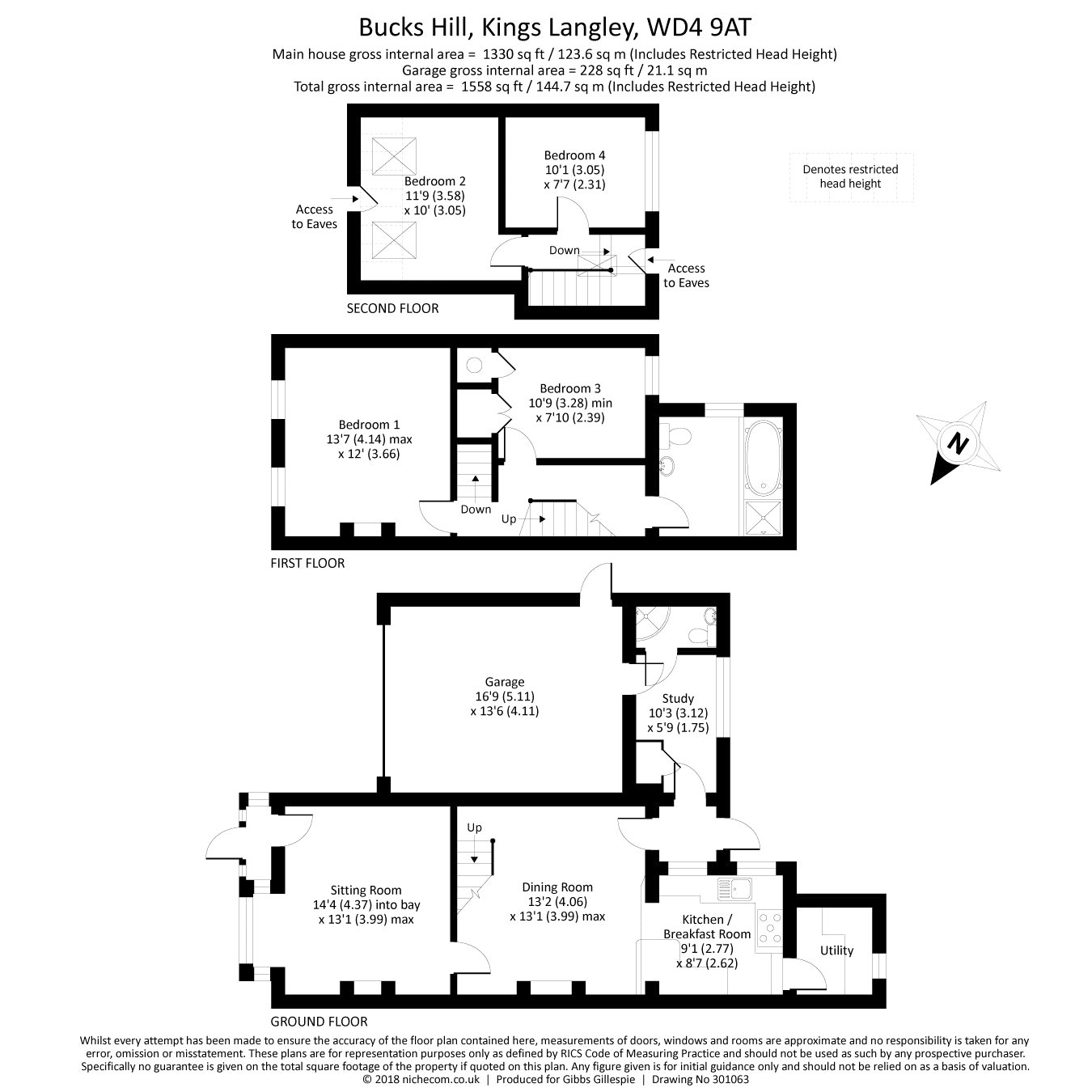 4 Bedrooms Semi-detached house for sale in Hedgeside, Bucks Hill, Kings Langley, Hertfordshire WD4