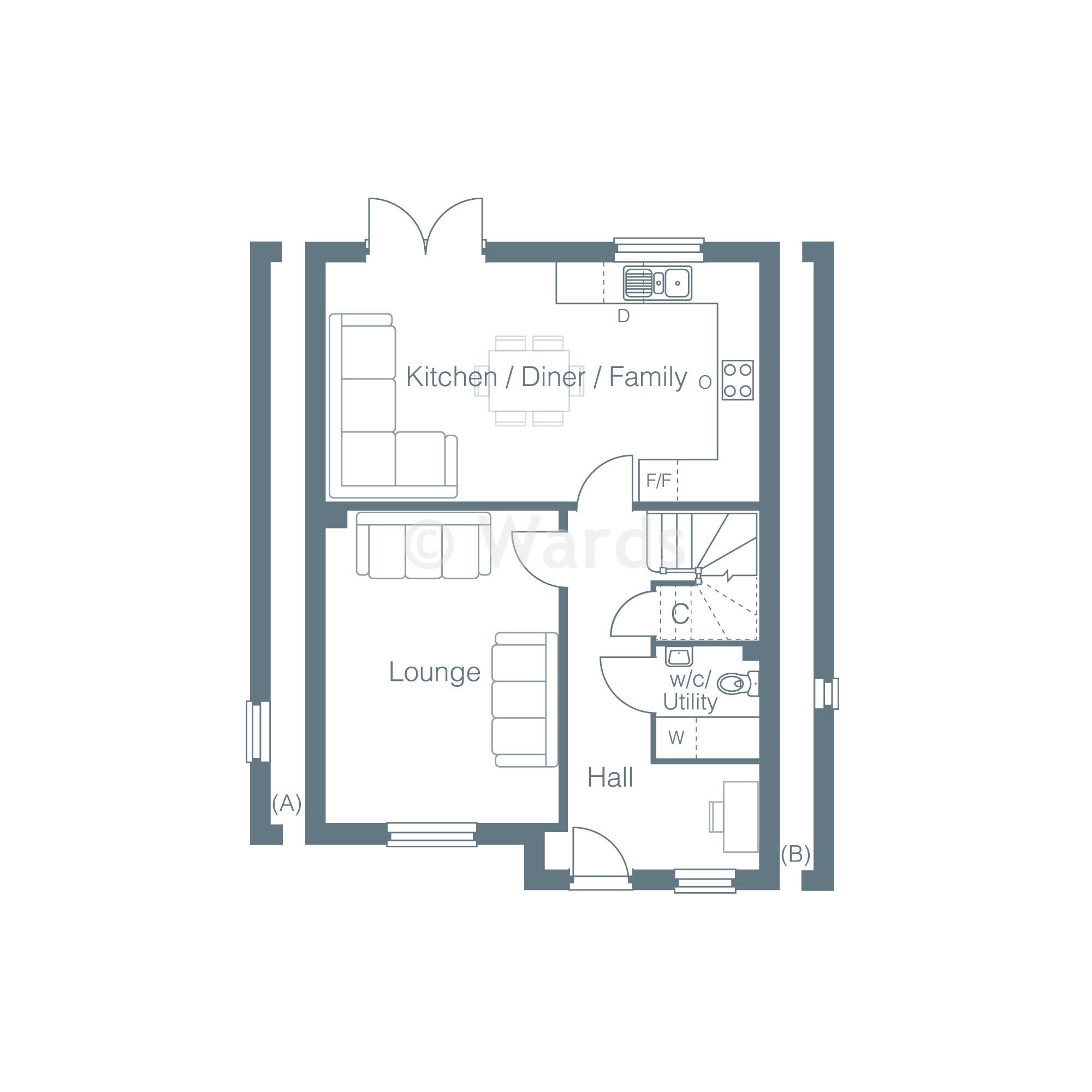 The Witham, Wellington Gardens, Cross Road, Deal floorplan