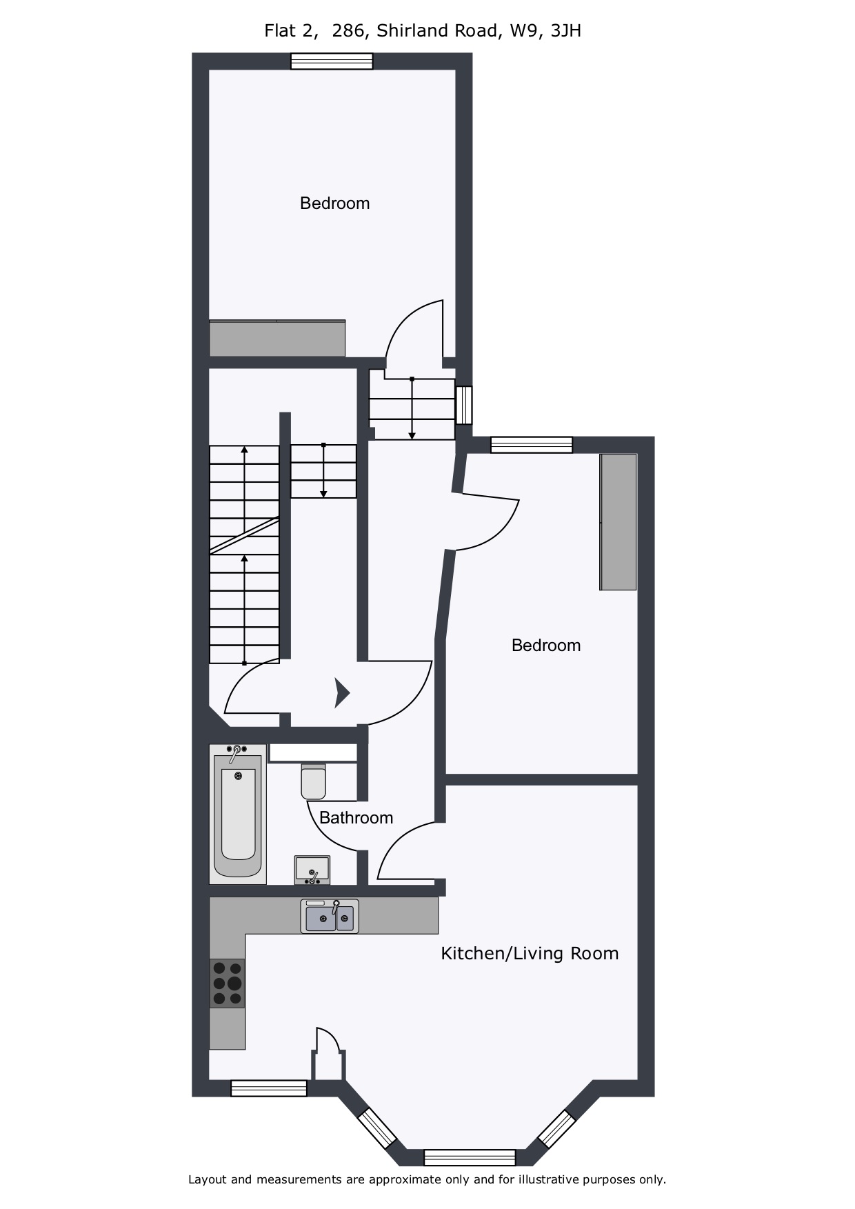 2 Bedrooms Flat to rent in 286 Shirland Road, West Kilburn, London W9