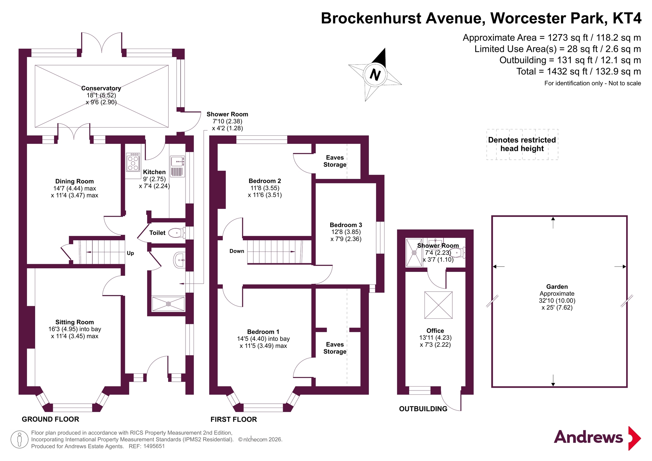38, Brockenhurst Avenue, Worcester Park floorplan