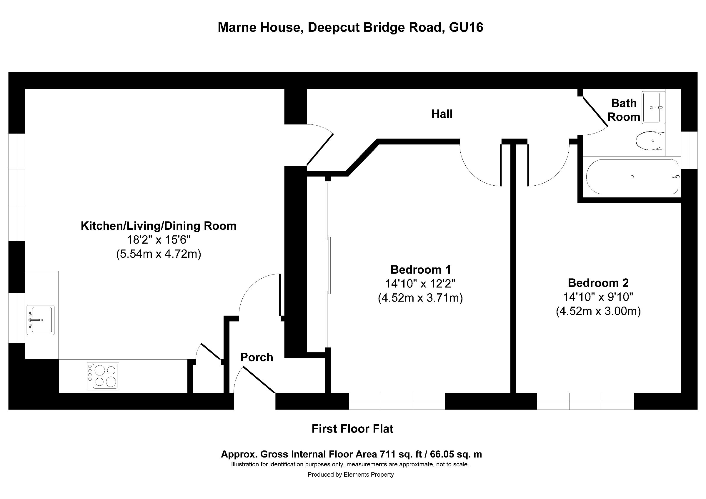 Flat 18, Marne House, Deepcut floorplan