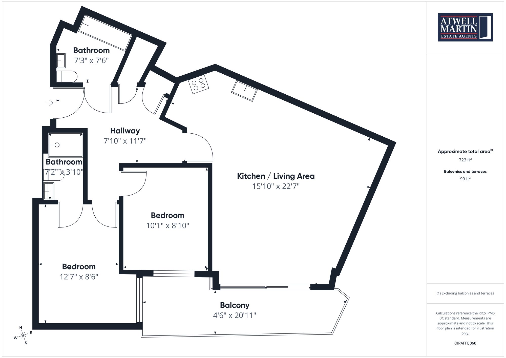 Flat 41, 60 Exeter Street, Plymouth floorplan