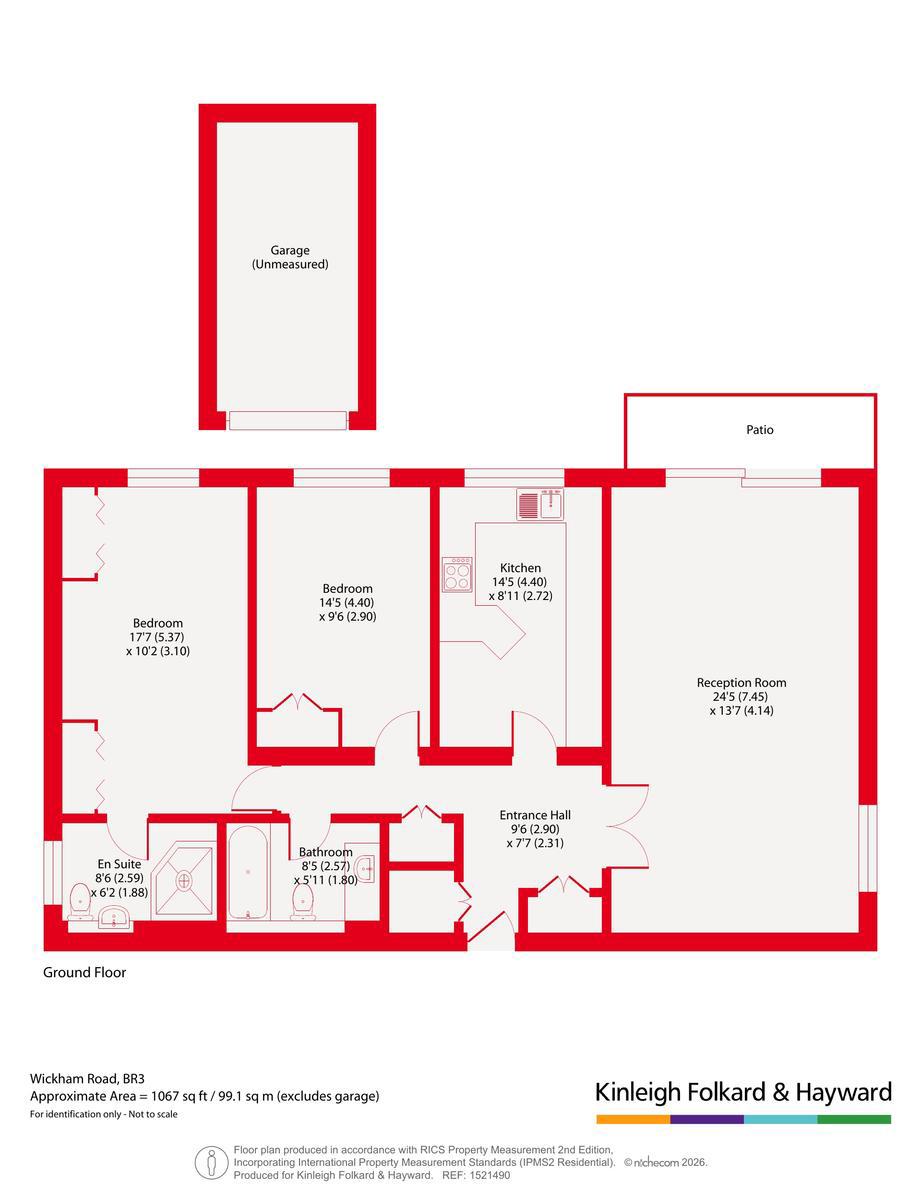 Flat 1, Linden Court, 47, Wickham Road, Beckenham floorplan