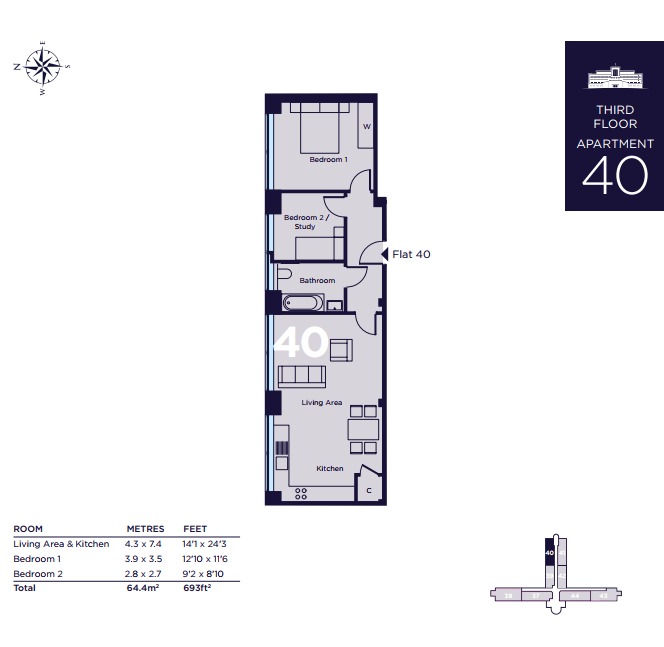 (WEB) Plot 40, The Cliffs, Ovingdean floorplan