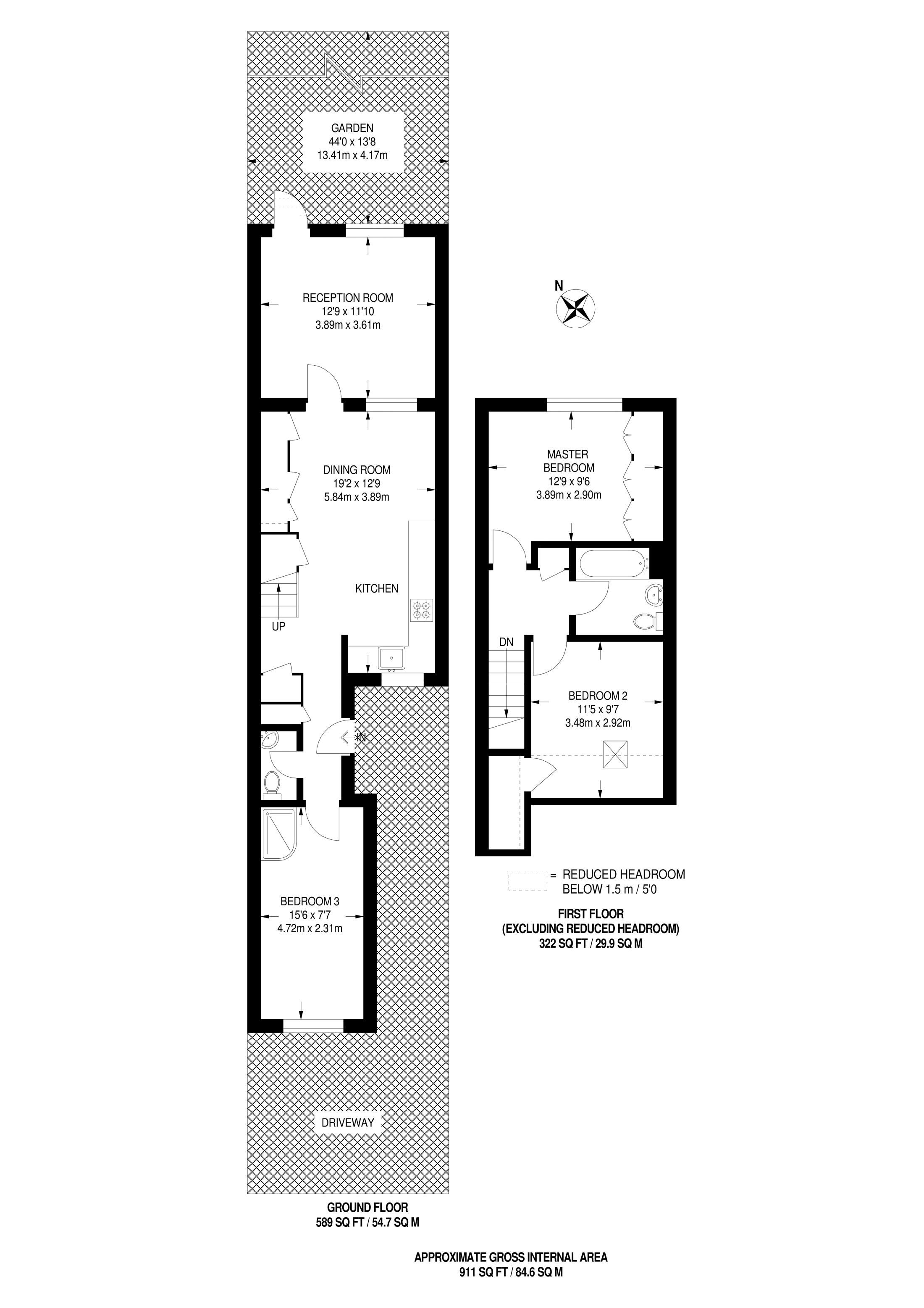 3 Bedrooms Terraced house for sale in Grange Road, West Molesey KT8