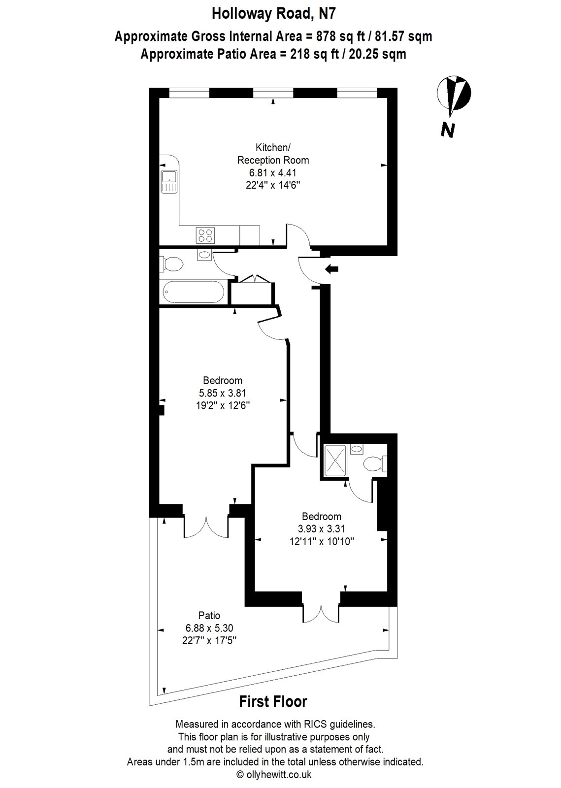 Flat 1, 414, Holloway Road, Islington floorplan