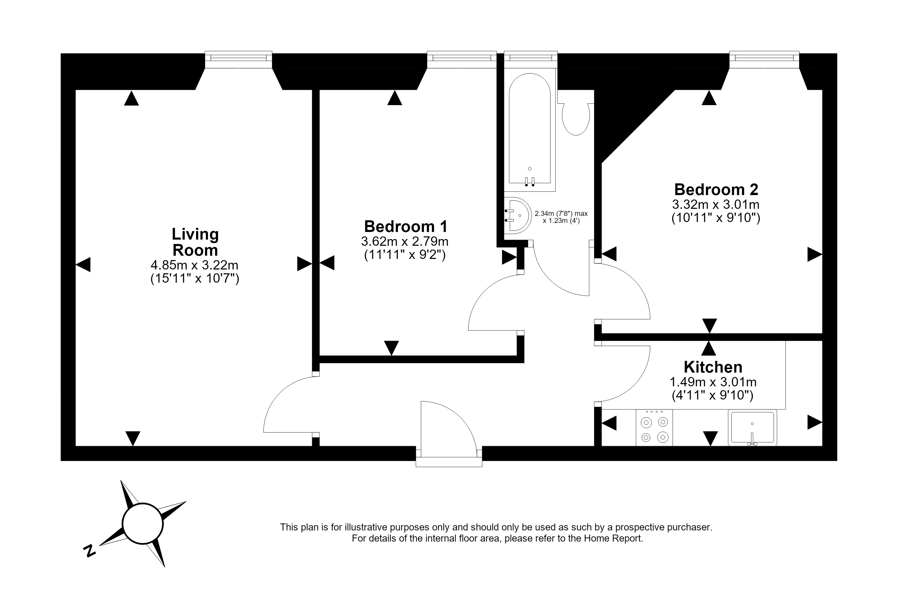 93/8, Easter Road, Edinburgh floorplan