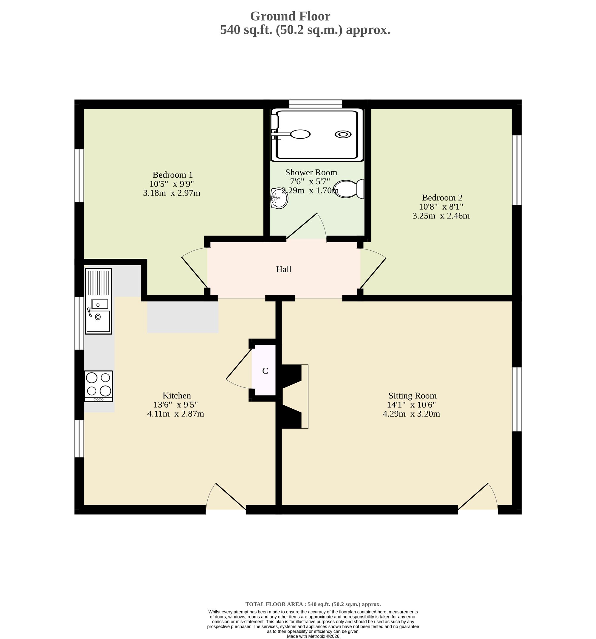 Flat 2, 19 Magdalen Street, Eye floorplan