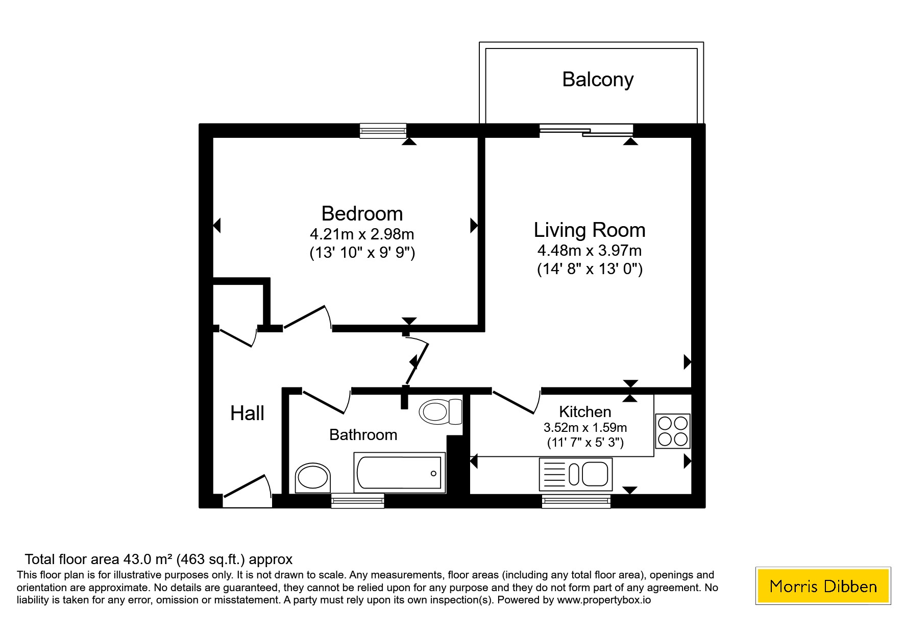Flat 1, Goldsmiths Court, 2, Briton Street, Hampshire floorplan