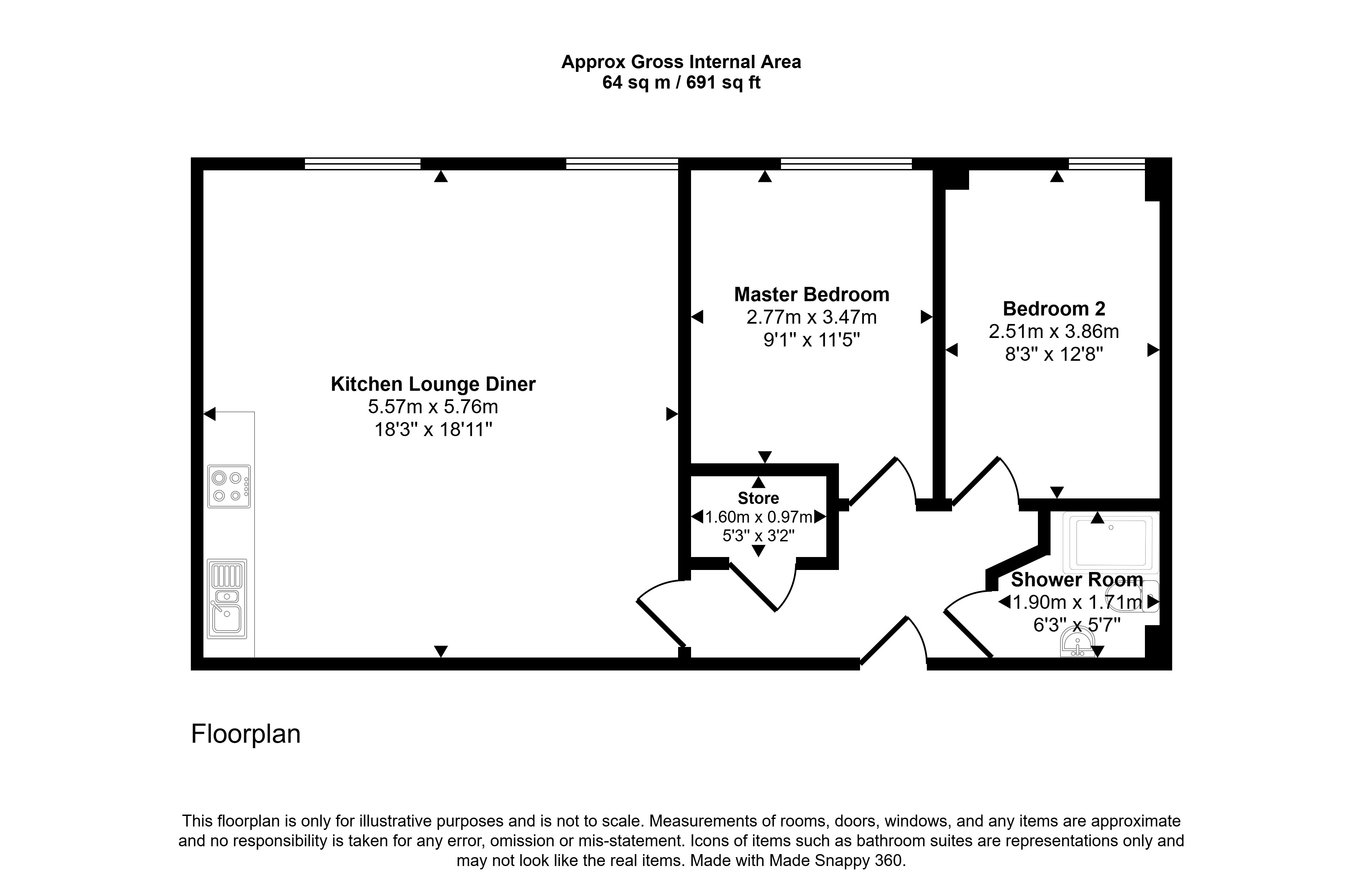 1 Clock Tower Court, Goschen Street, Sunderland floorplan