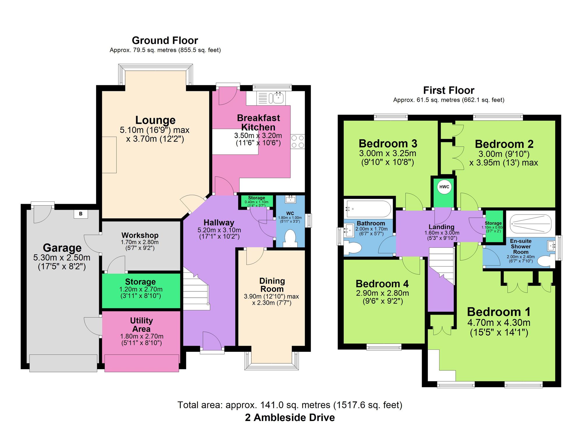 2 Ambleside Drive, Chesterfield floorplan