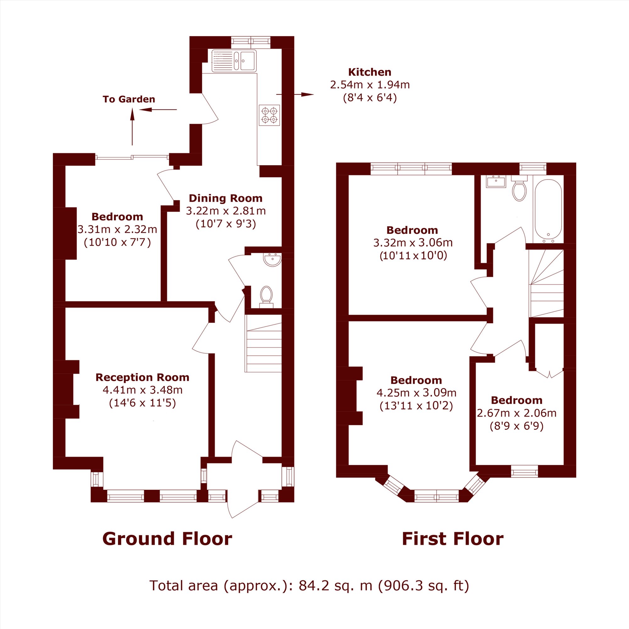 42, Woodland Way, Mitcham floorplan