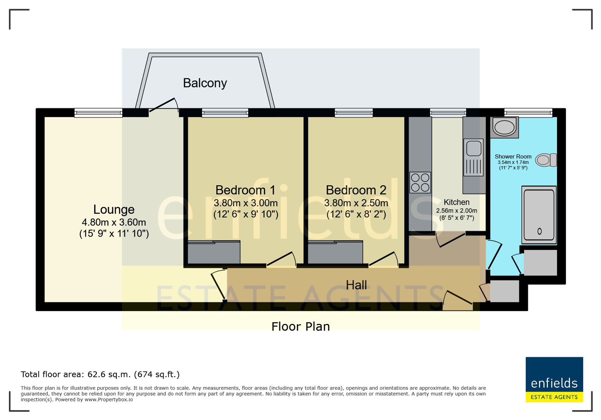 Flat D2, Elizabeth Court Grove Road, Bournemouth floorplan