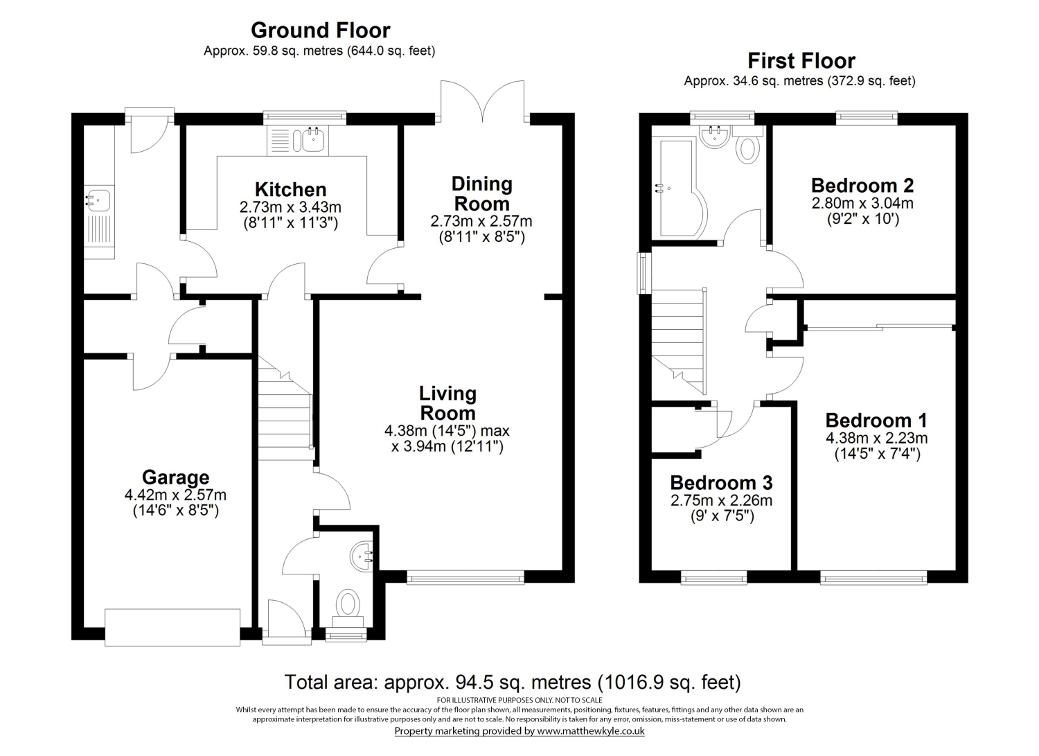 Chalgrove, Welwyn Garden City, Hertfordshire AL7, 3 bedroom link