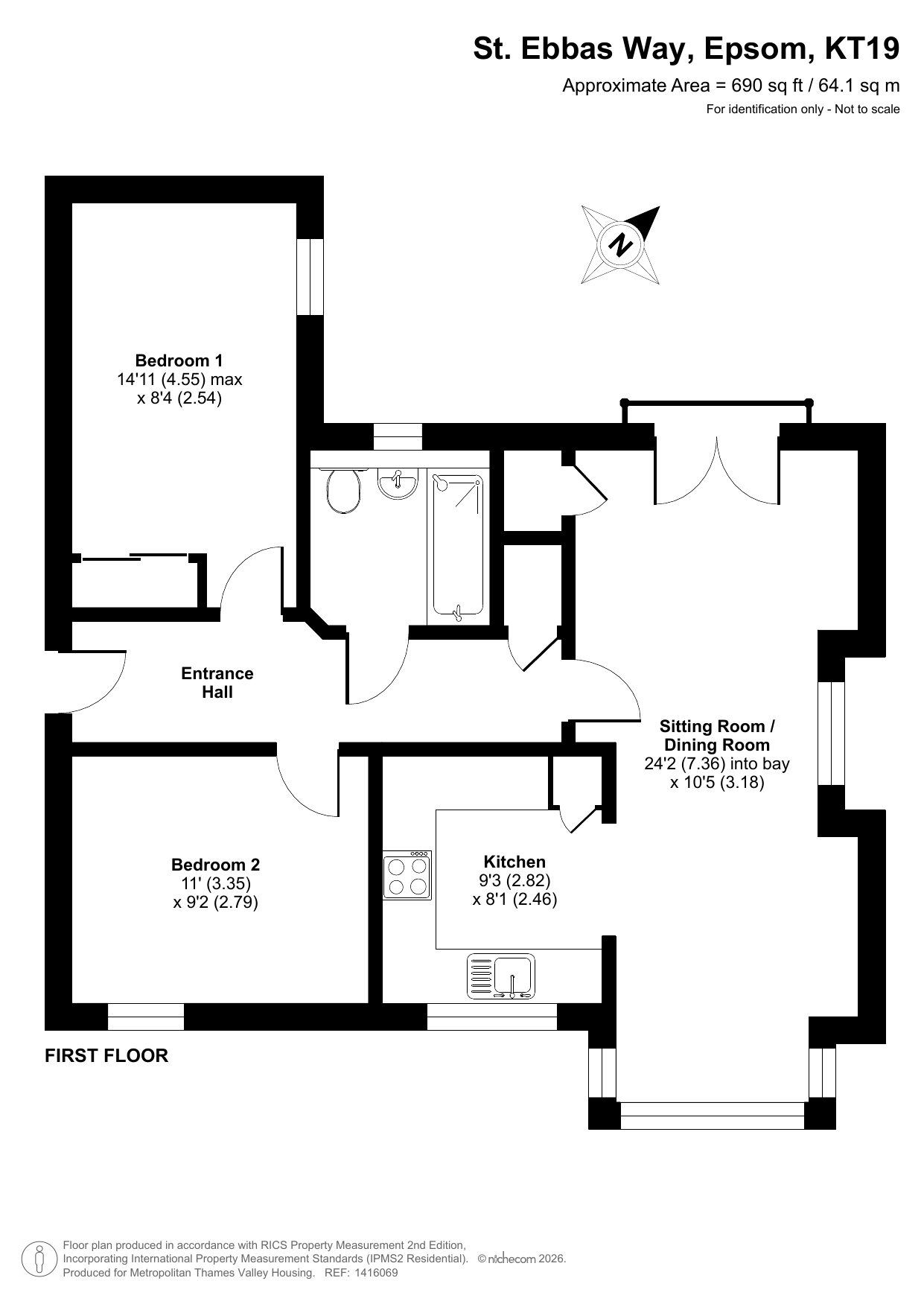 Birch House St. Ebbas Way, Epsom floorplan