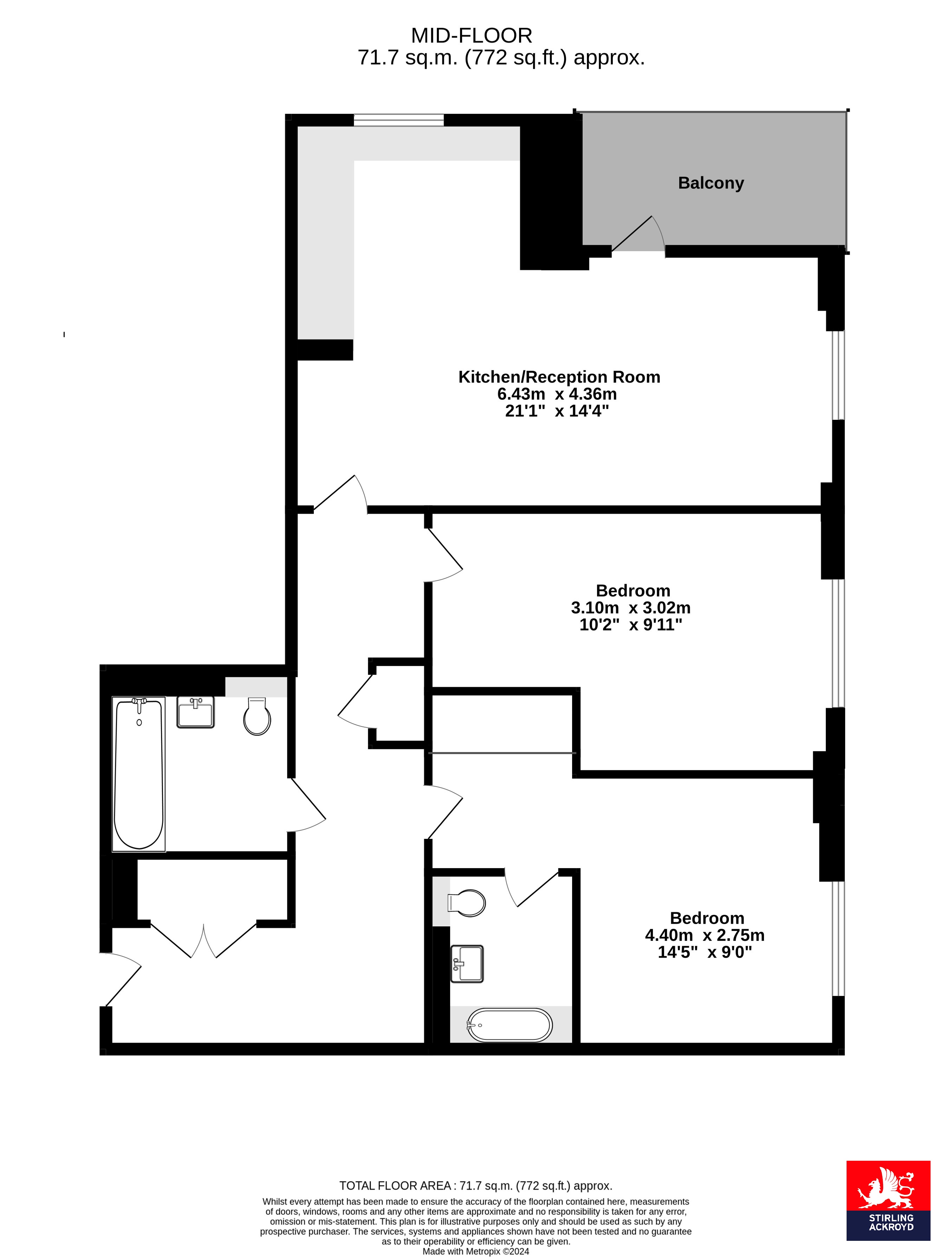 Flat 65, Lily House, 2, Eden Grove, Surrey floorplan