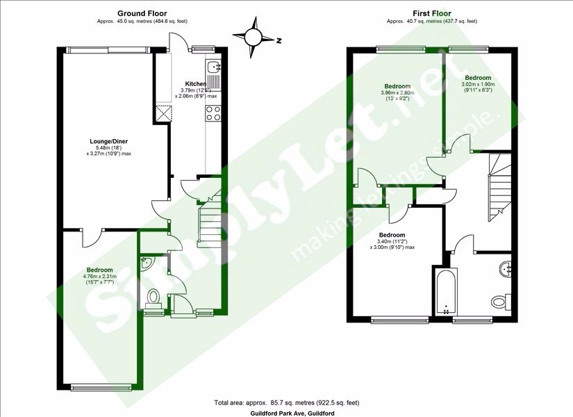 4 Bedrooms Semi-detached house to rent in Guildford Park Avenue, Guildford GU2