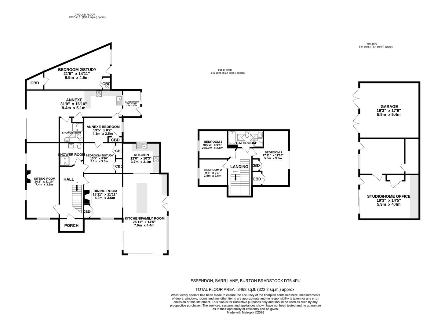Essendon, Barr Lane, Bridport floorplan