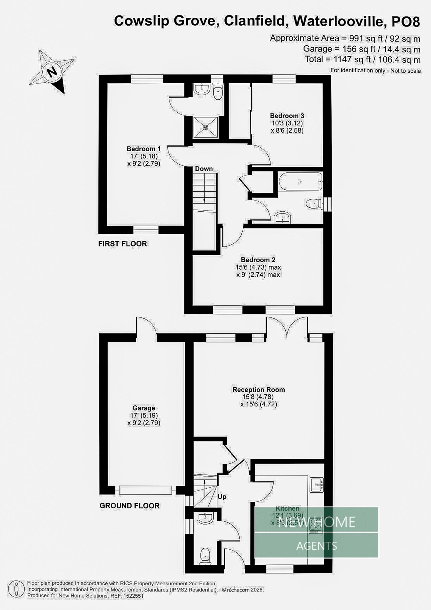 9, Cowslip Grove, Waterlooville floorplan