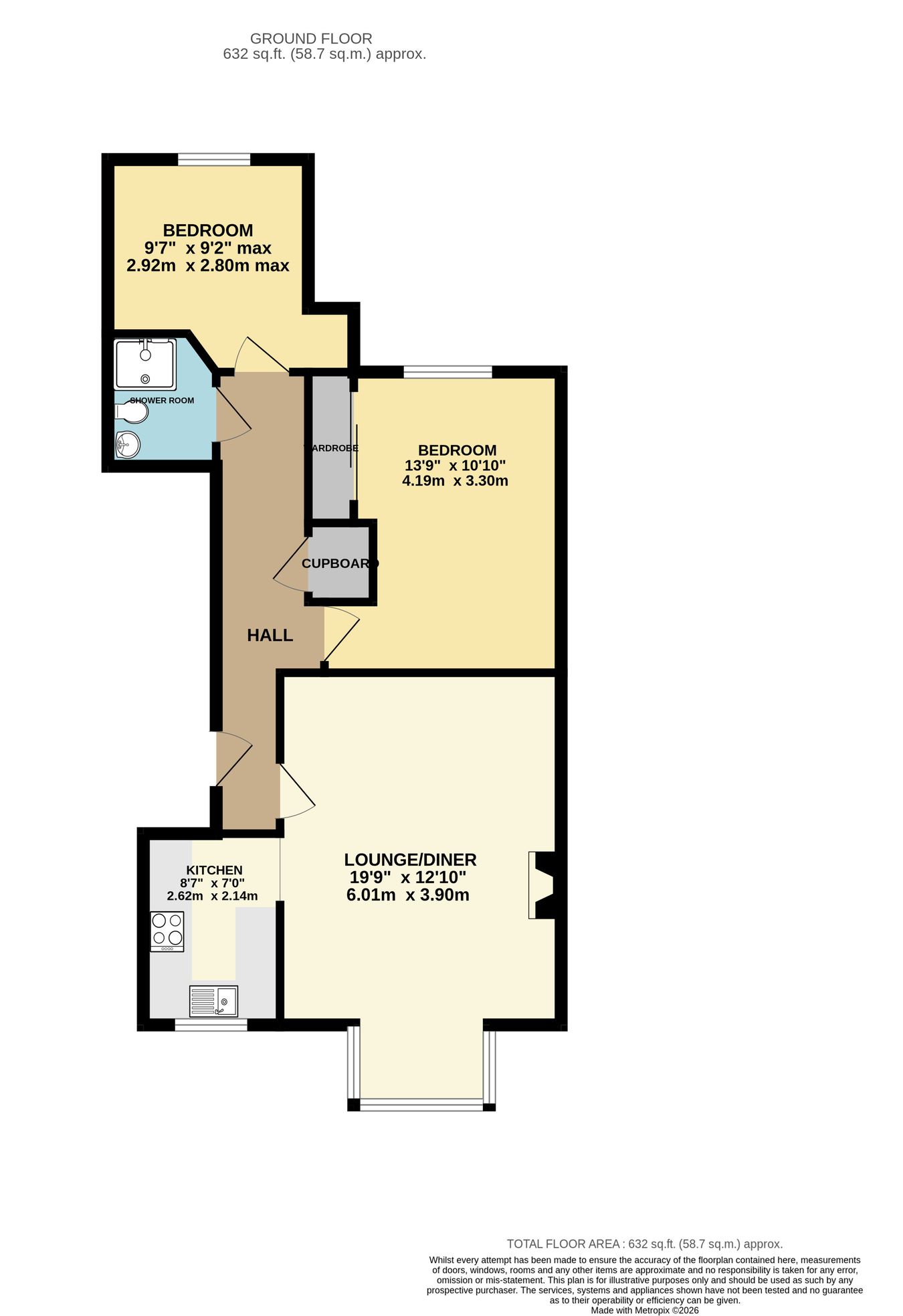 Colben Court, Flat 2, 17, Rafati Way, Bexhill-on-Sea floorplan