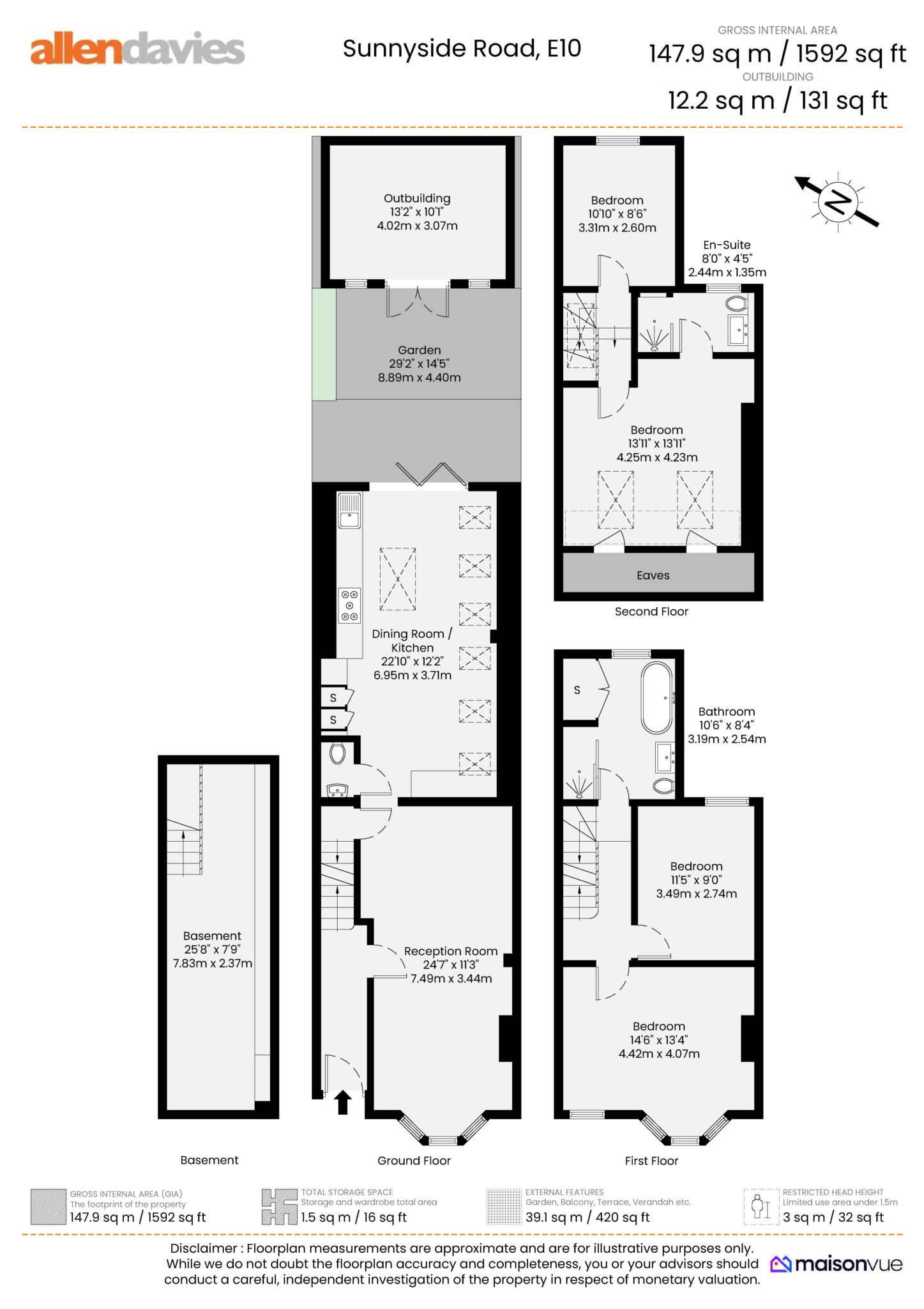 23, Sunnyside Road, London floorplan