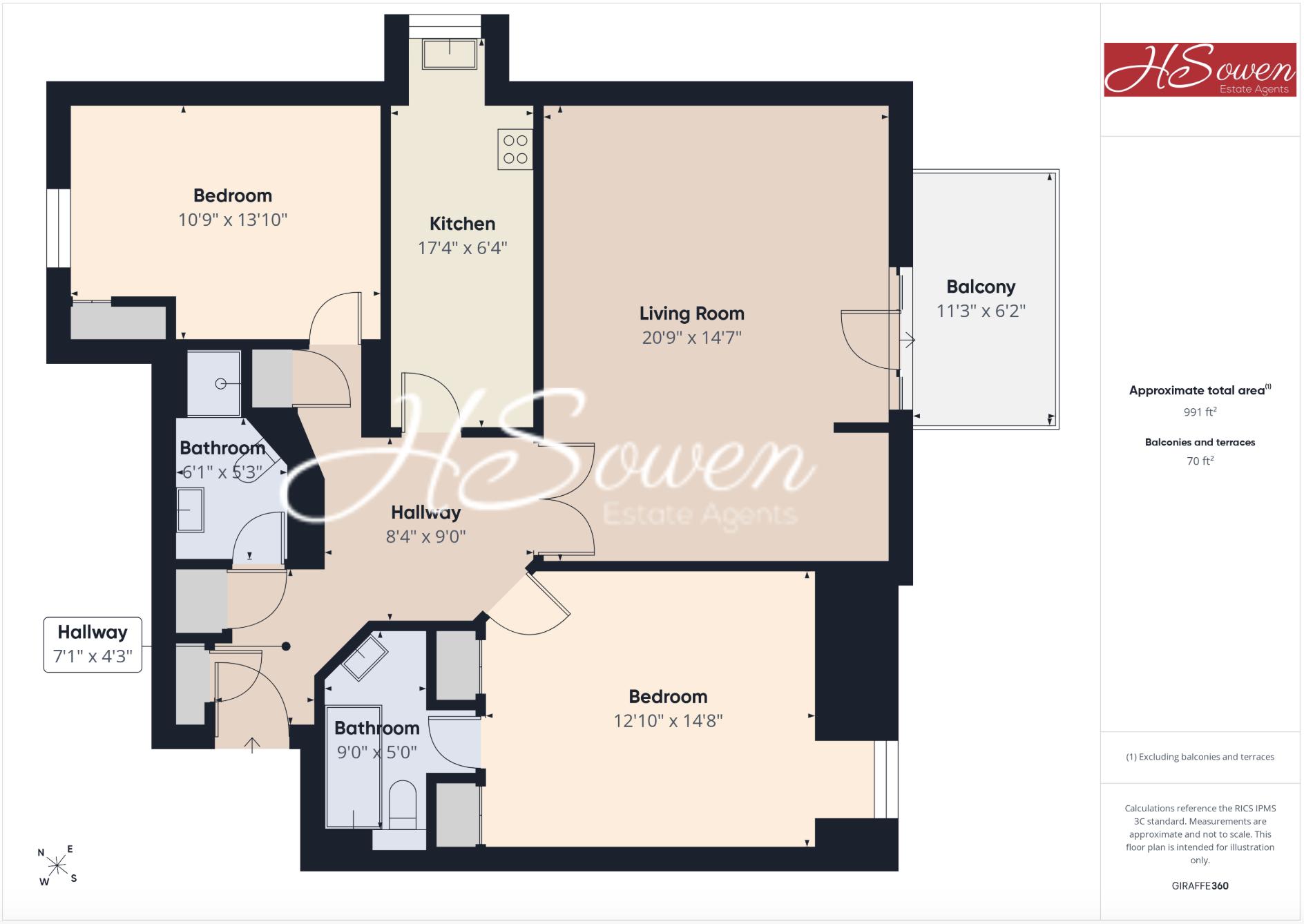 Flat 20, Woodhaye Gardens, Old Torwood Road, Torquay floorplan