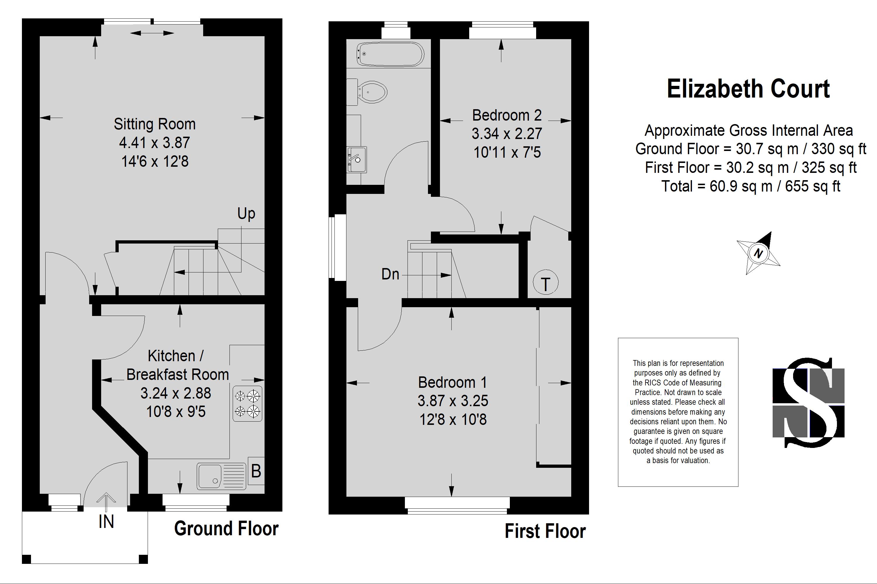 2 Bedrooms Terraced house for sale in Elizabeth Court, Elizabeth Road, Godalming GU7