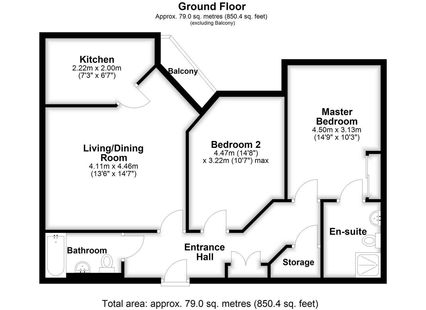 Apartment 15, Adlington House, 132A, Slade Road, Portishead floorplan