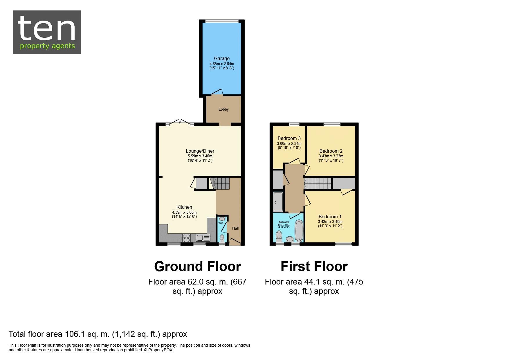 3 Bedrooms Town house to rent in Naseby Gardens, Eynesbury, St. Neots PE19