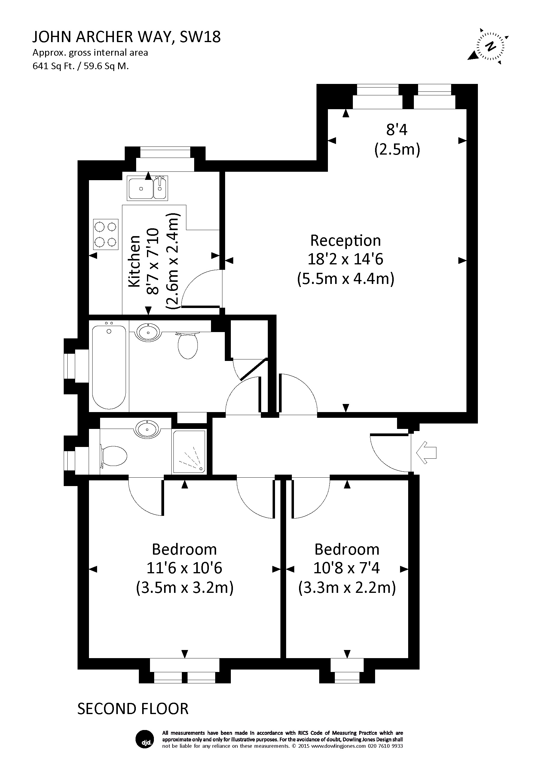 2 Bedrooms Flat to rent in John Archer Way, Wandsworth SW18