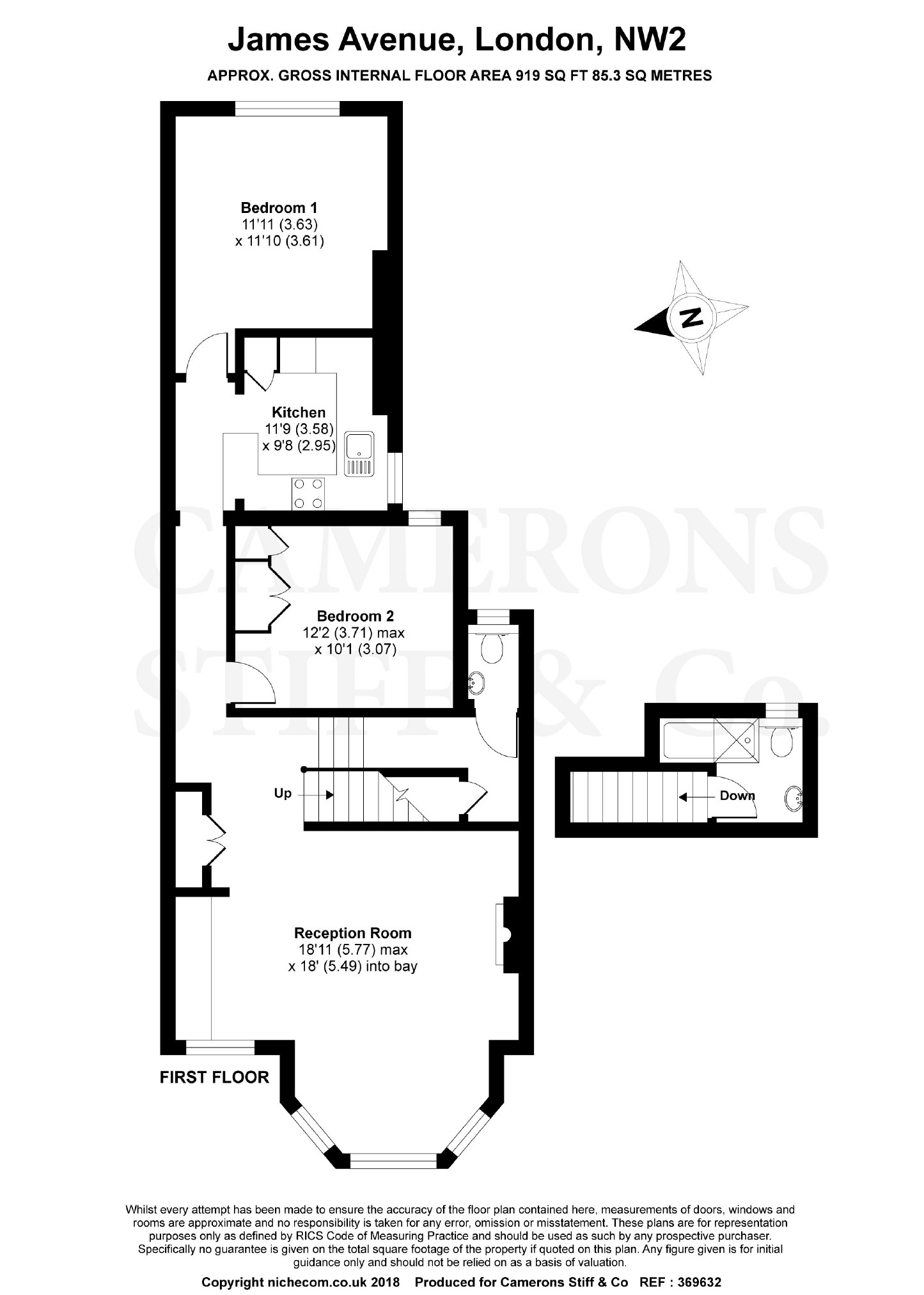 2 Bedrooms Flat to rent in James Avenue, Willesden Green, London NW2