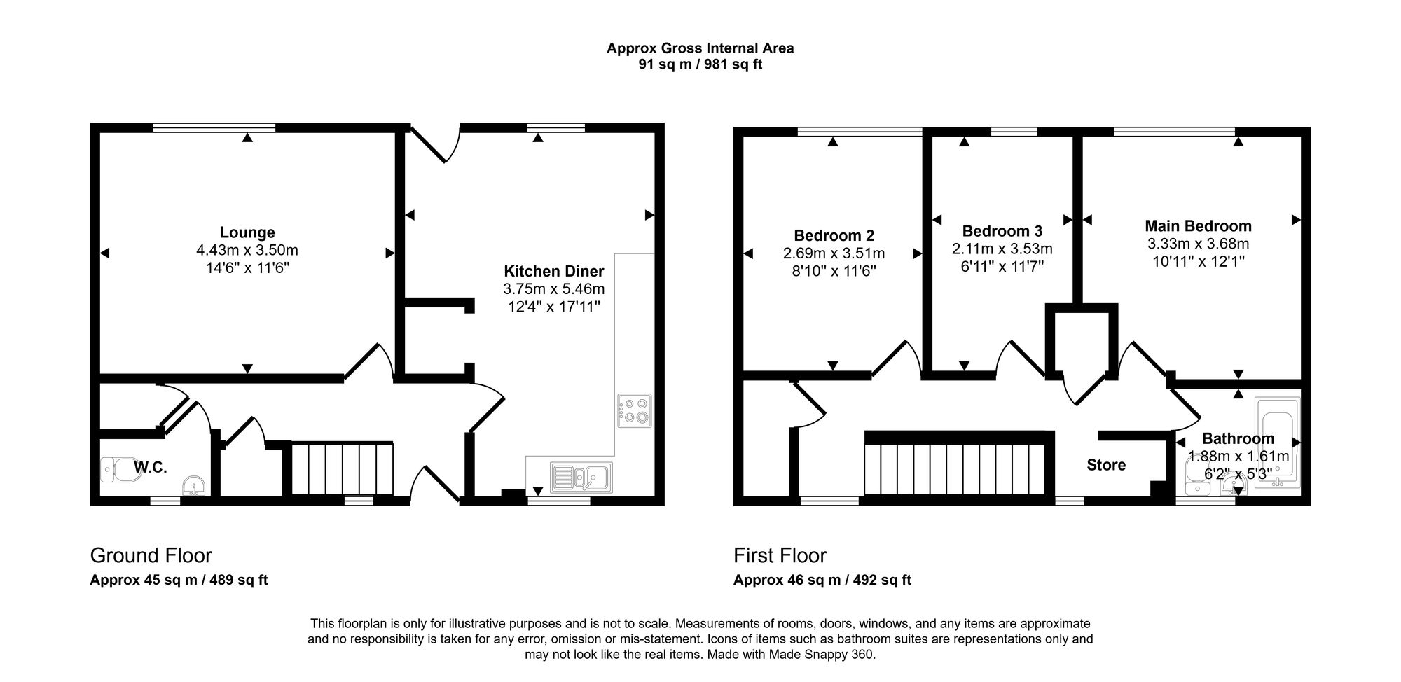 44 Fisher Close, Wigan floorplan