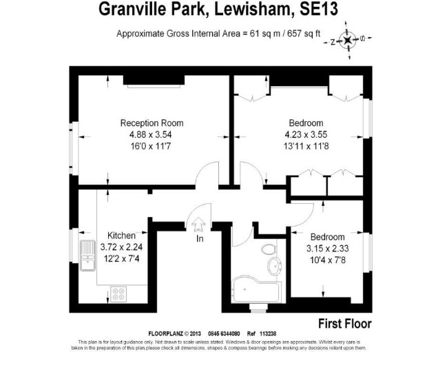 First Floor Flat, 65, Granville Park, London floorplan