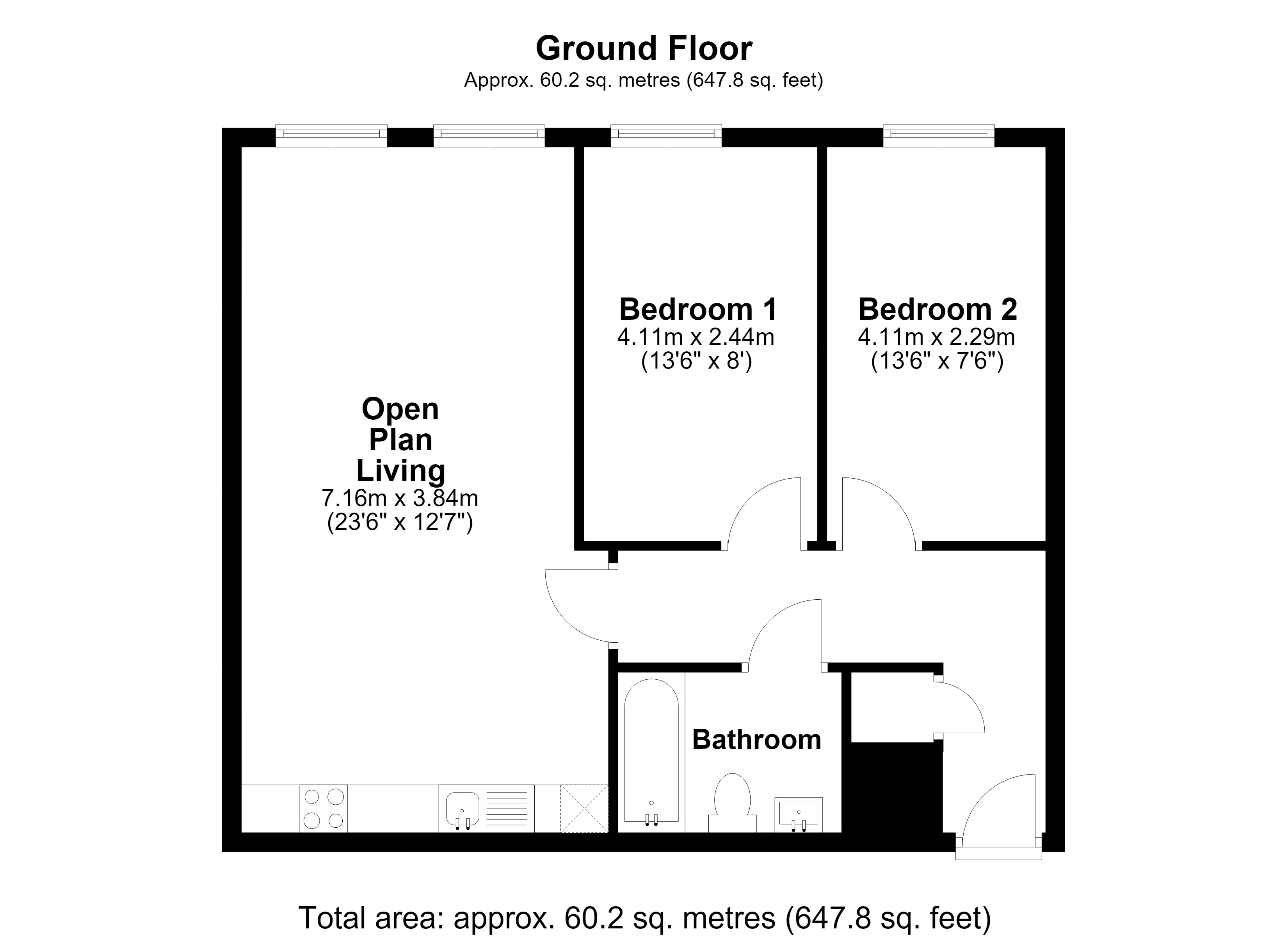 Flat 5, Skyline Apartments, The Causeway, Worthing floorplan