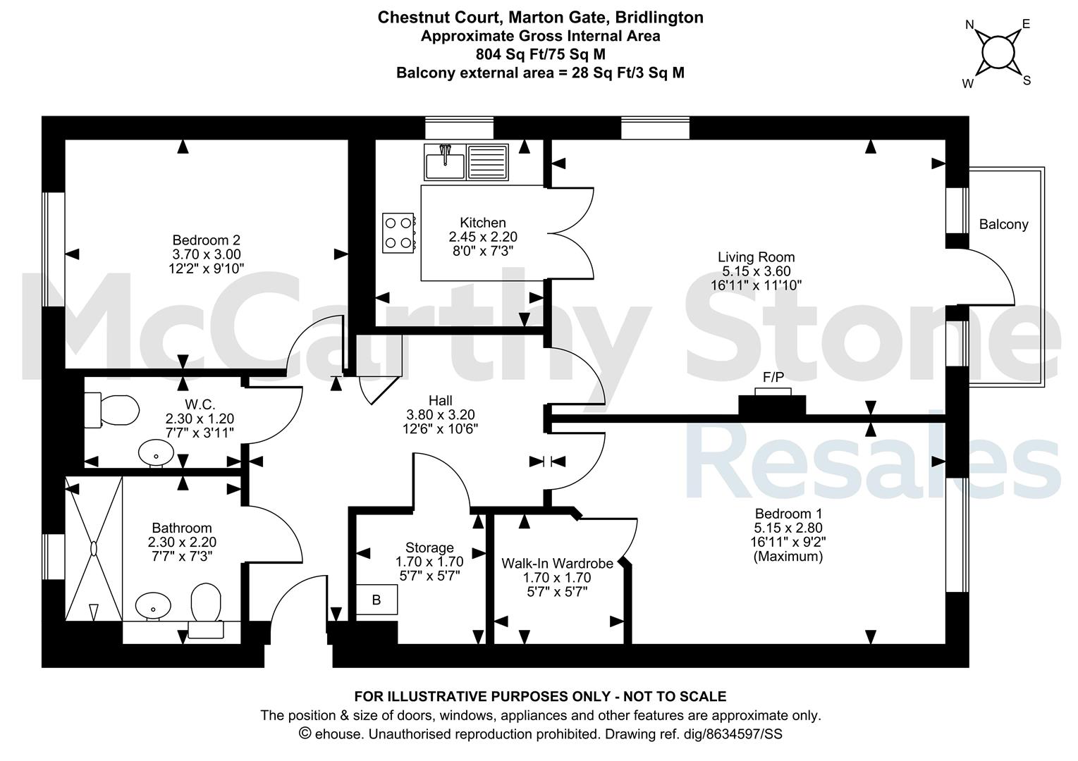 26 Chestnut Court, 99 Martongate, Bridlington floorplan
