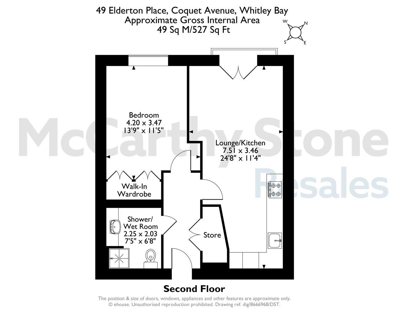 49 Elderton Place, Marine Avenue, Whitley Bay floorplan