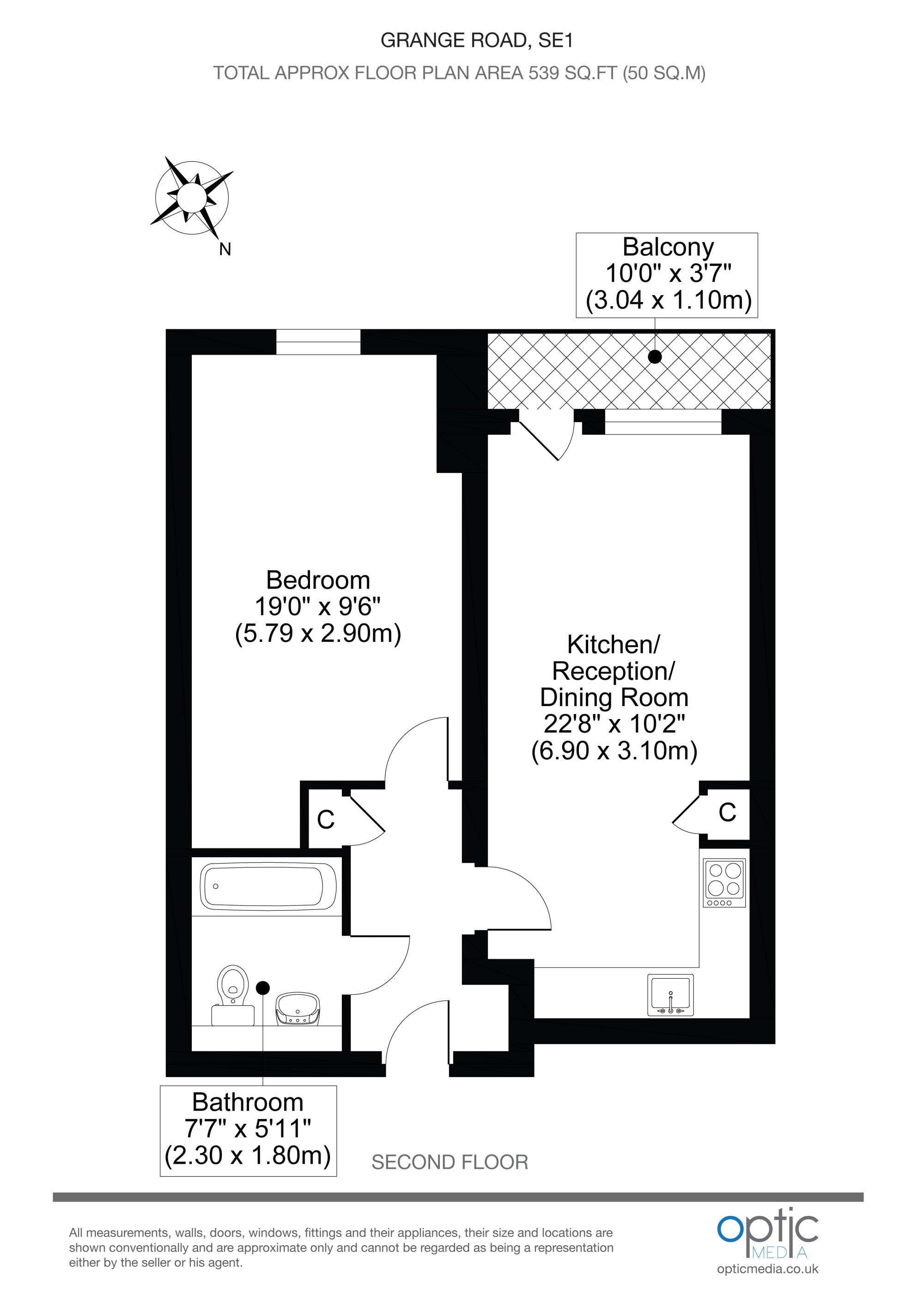 Flat 17, 172 Grange Road, London floorplan