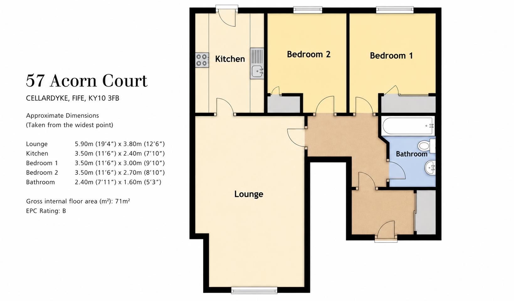 57, Acorn Court, Anstruther floorplan