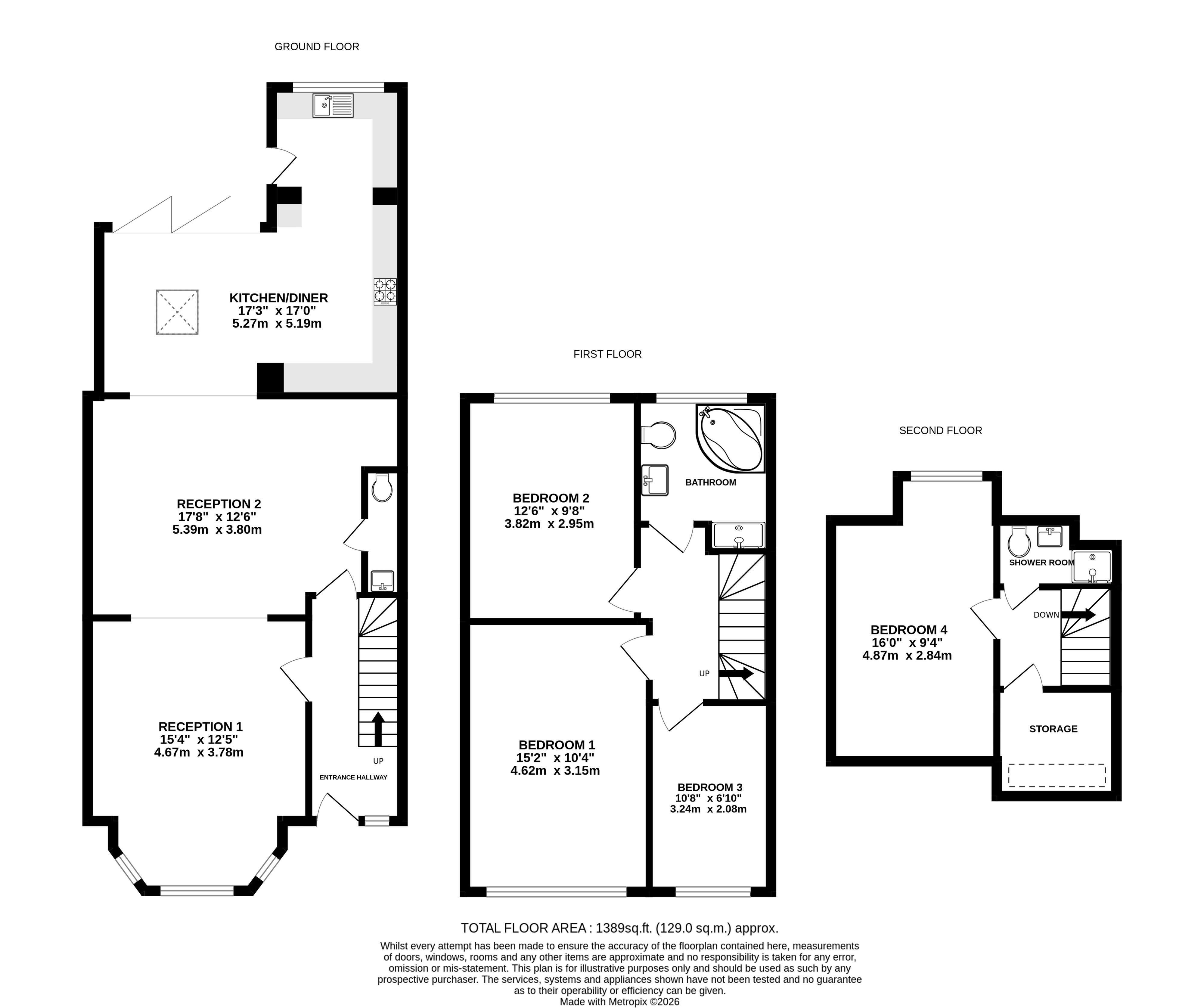13, Queens Drive, West Acton floorplan