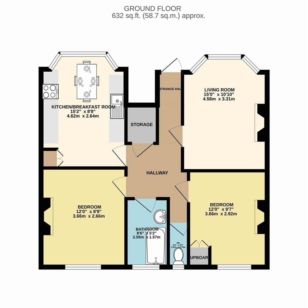 Ground Floor Flat, 188, Hughenden Road, Hastings floorplan