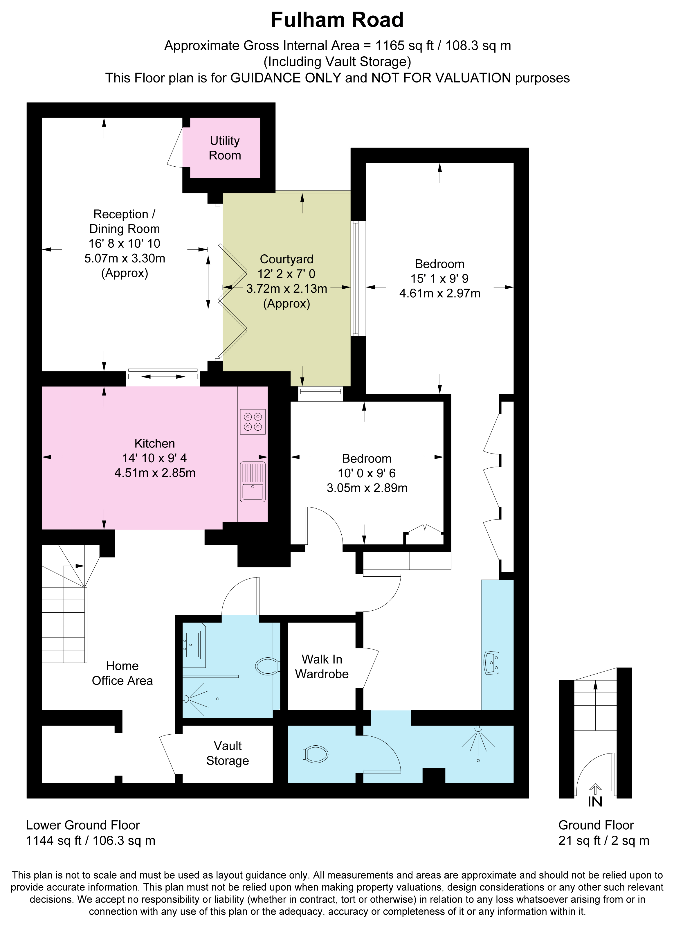 Lower Ground Floor, 354, Fulham Road, London floorplan
