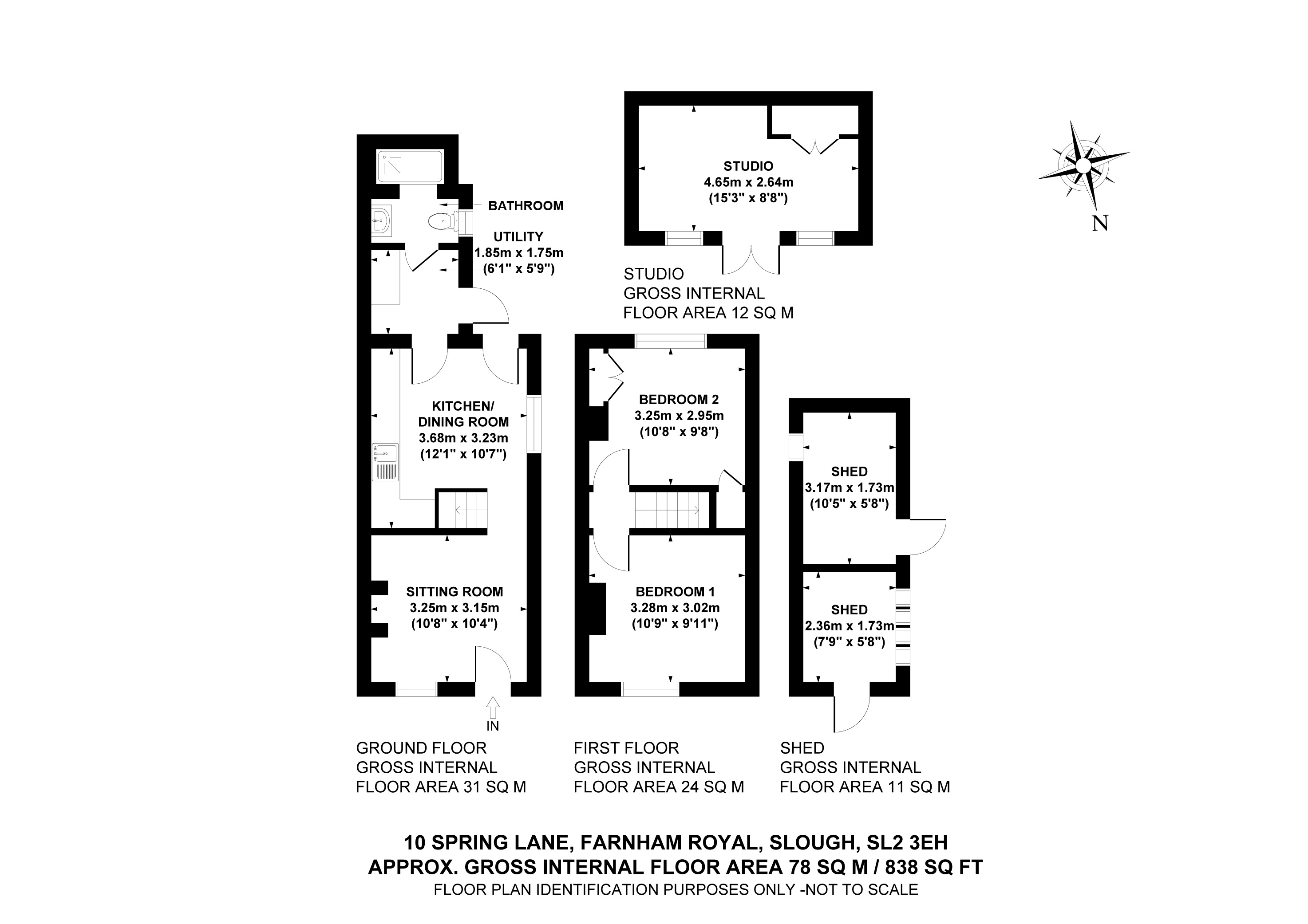 2 bed semidetached house for sale in Spring Lane, Farnham Royal