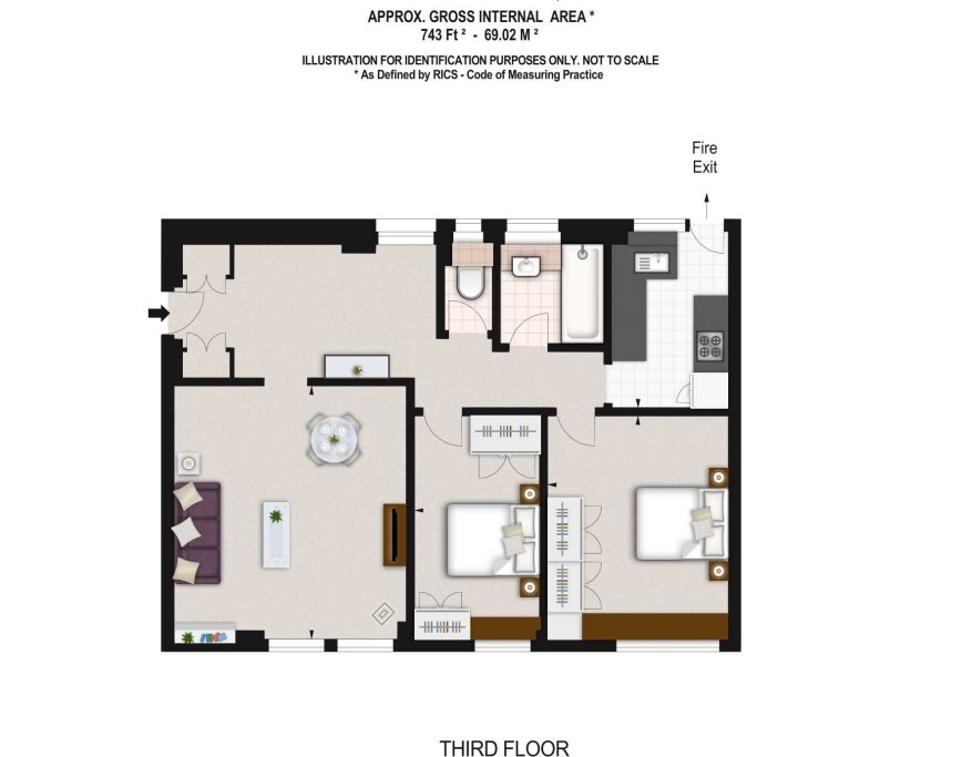 47 Pelham Ct 145, Fulham Road, South Kensington floorplan