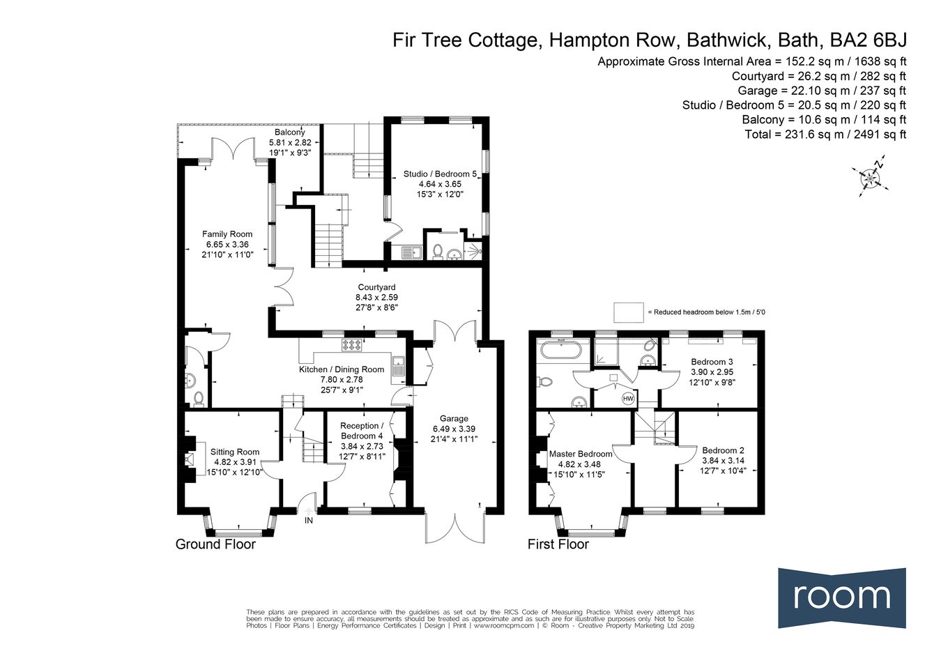 Fir Tree Cottage, Hampton Row, Bath floorplan