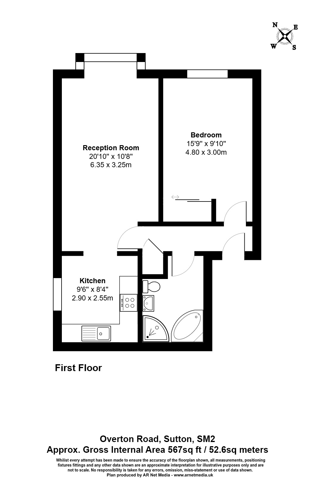 Flat 9 Balmoral Court, 16, Overton Road, Sutton floorplan