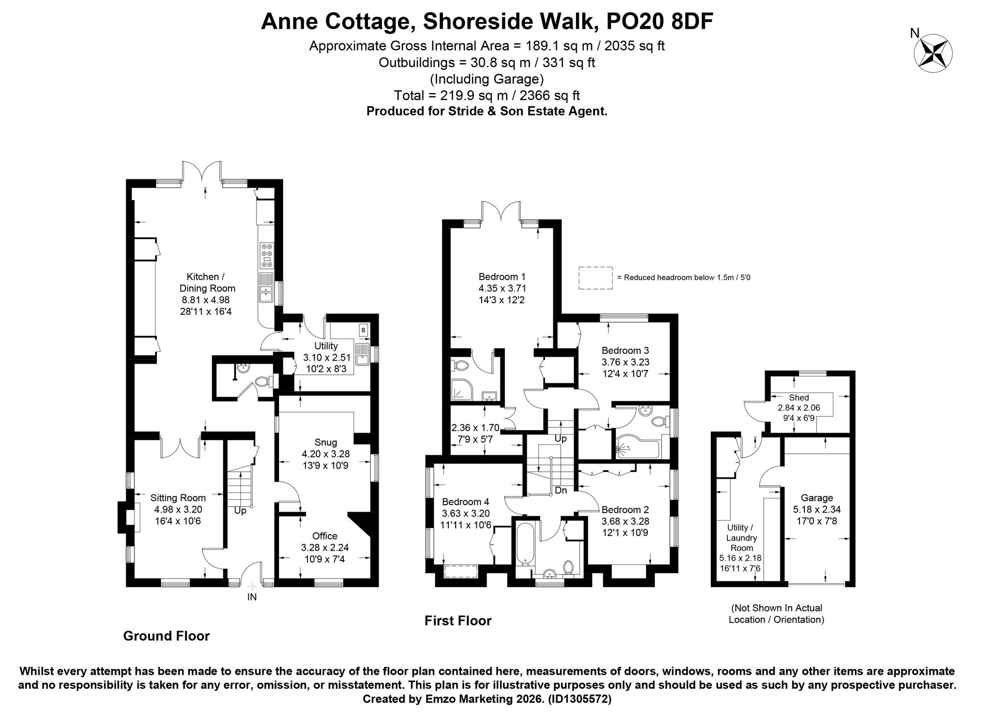 Anne Cottage Shoreside Walk, Chichester floorplan