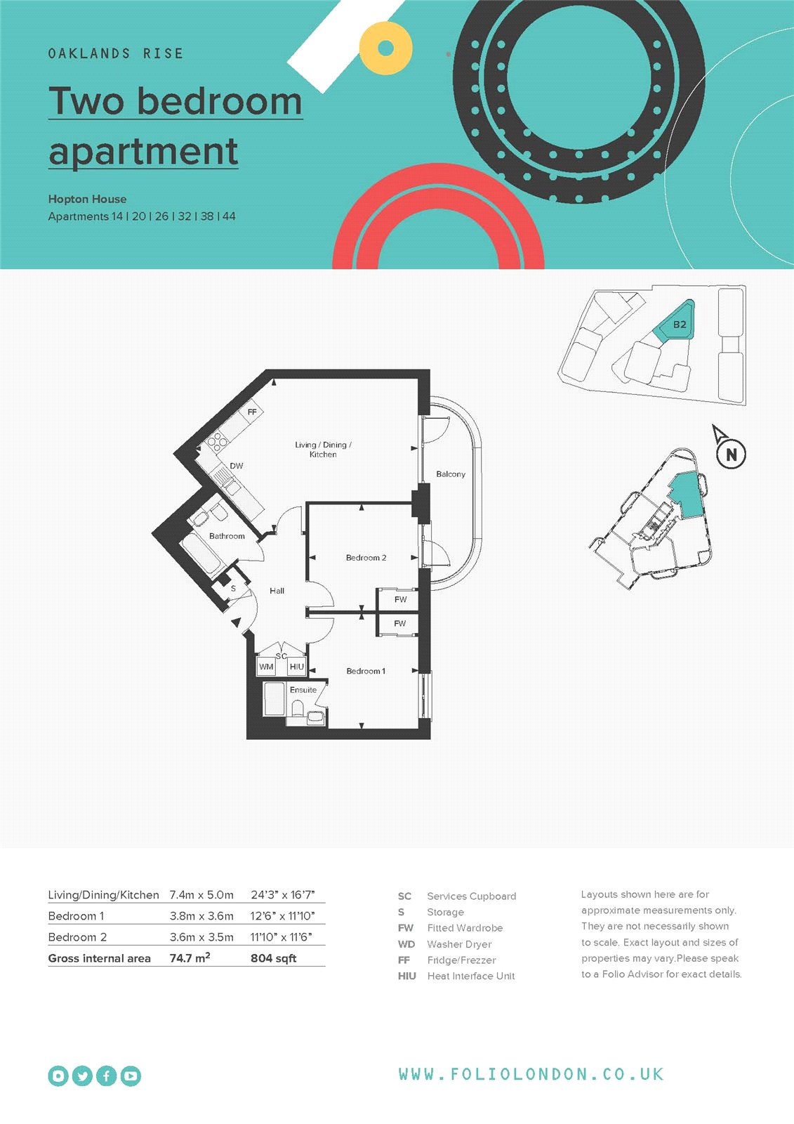 Flat 14, Hopton House,, 23 Green Street, London floorplan