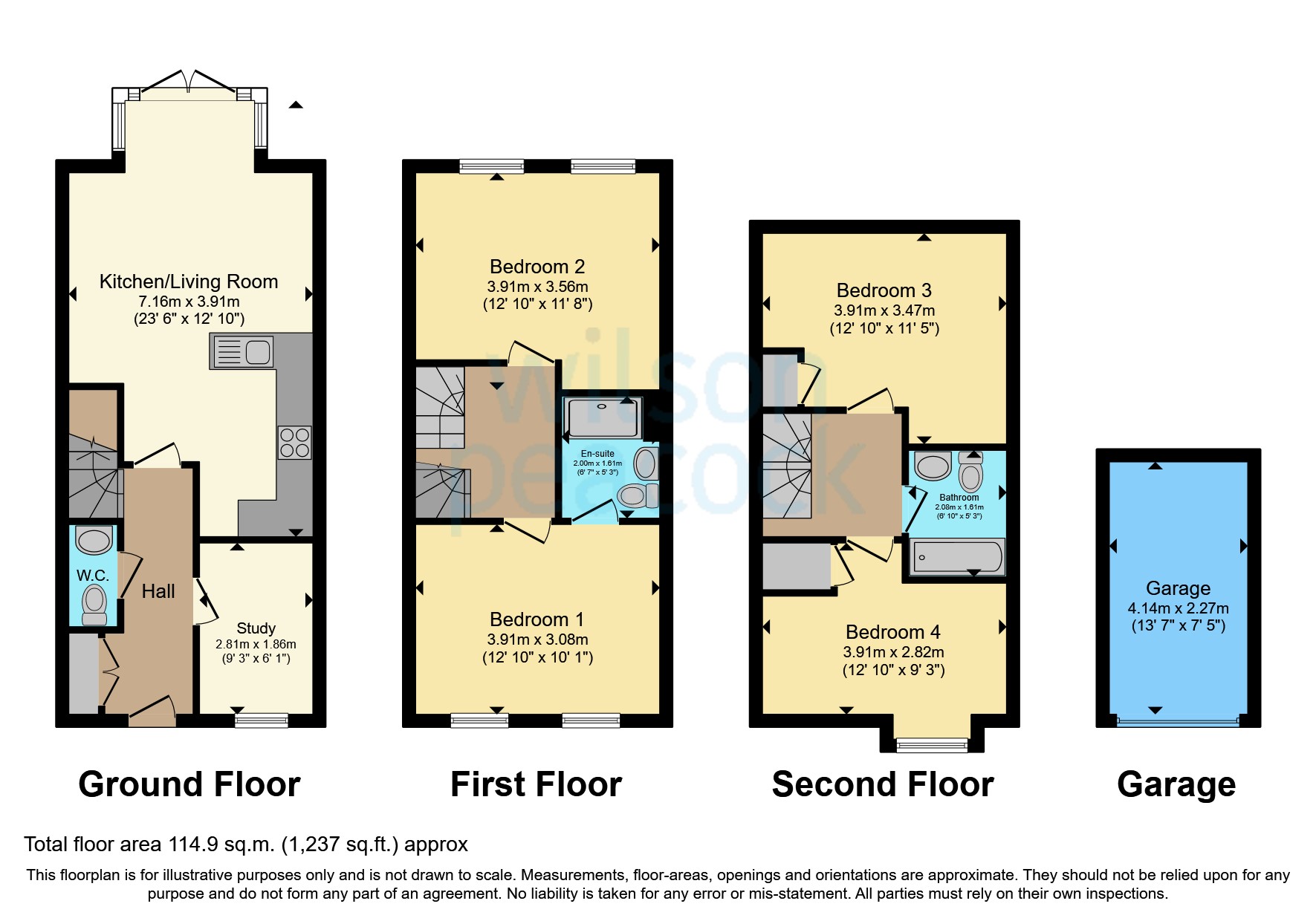 Cantley Road, Great Denham, Bedford MK40, 3 bedroom town house for sale