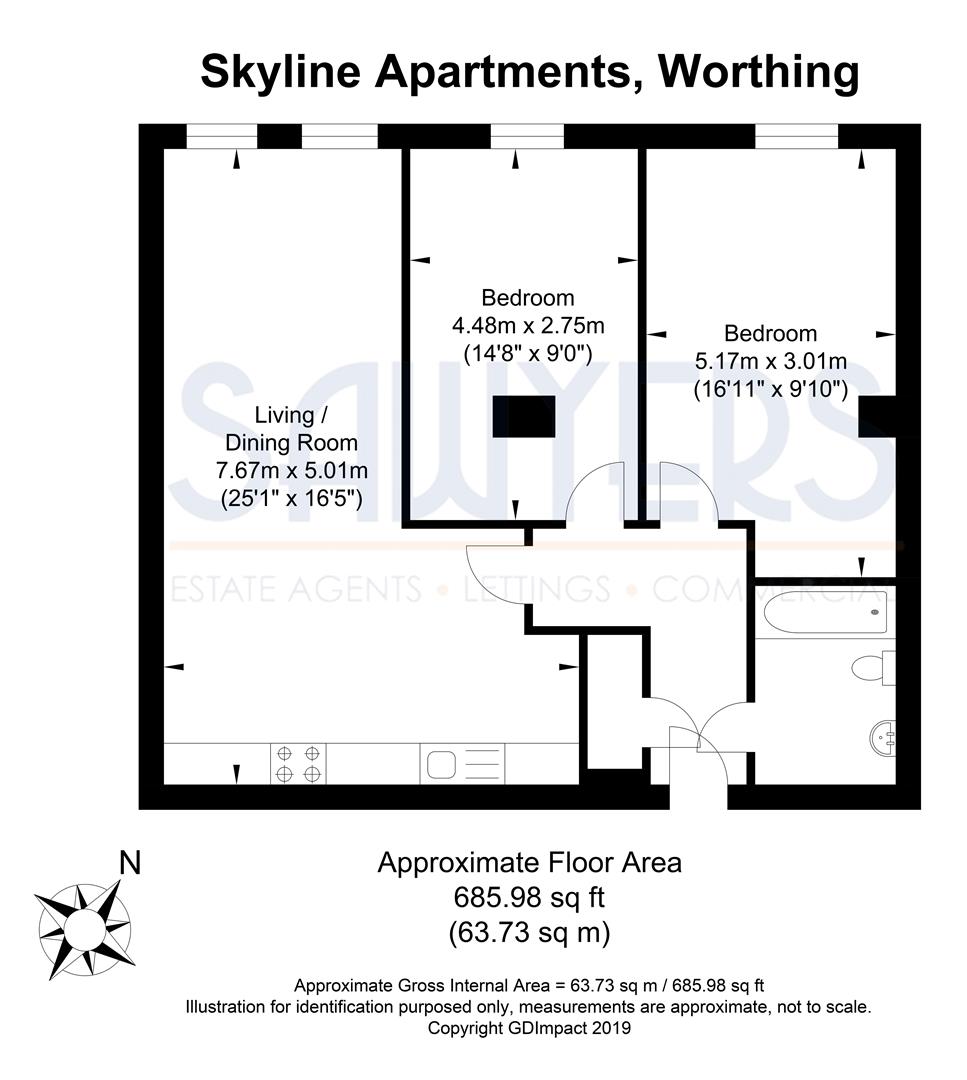 2 Bedrooms Flat to rent in The Causeway, Goring-By-Sea, Worthing BN12